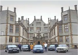  ??  ?? Concours entrants outside Sherborne Castle, with winning AC Schnitzer 540i in the centre