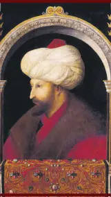  ??  ?? The portrait of Sultan Mehmed, with his aquiline nose, was completed on Nov. 25, 1480.