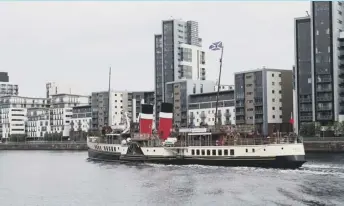  ??  ?? The Waverley was back on the Clyde yesterday as she began trials after major repairs