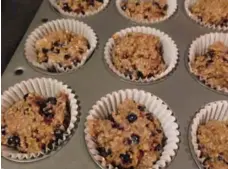  ?? JENNIFER BAIN/TORONTO STAR ?? Has it been too long since you’ve had a blueberry bran muffin? Make the Barefoot Contessa’s version. These are made with wild Ontario blueberrie­s.