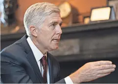  ?? HANNAH GABER/ USA TODAY ?? Supreme Court Associate Justice Neil Gorsuch says because Congress never disestabli­shed the tribes’ reservatio­ns, the land remains Native American territory.