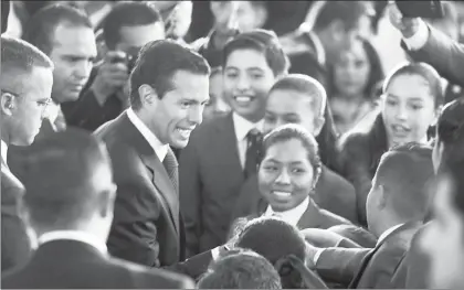  ?? Guillermo Sologuren Foto ?? El presidente Enrique Peña Nieto durante el encuentro con los alumnos de primaria más aplicados del país