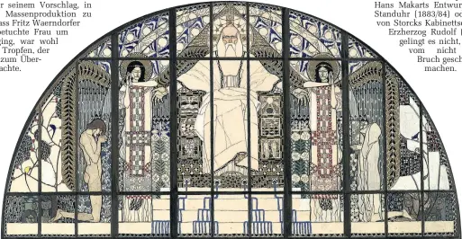 ??  ?? Kurz bevor Koloman Moser sich wieder der Malerei zuwandte, entwarf er die Glasfenste­r für Otto Wagners Kirche am Steinhof.