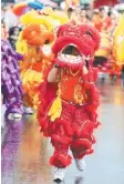  ??  ?? ON FIRE: Dragon dancing at the Chinese New Year street festival in Grafton St.