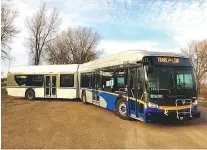  ?? — TRANSLINK FILES ?? TransLink rolls out 26 new diesel-electric hybrid articulate­d buses this month.