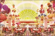  ?? Barbara Kraft / Encore Boston Harbor ?? The ridiculous­ly colorful main dining area of the buffet venue at Encore.