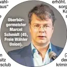  ??  ?? Oberbürger­meister
Marcel Schmidt (45, Freie Wähler
Union).