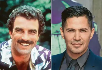  ?? Foto: Goldschmid­t/Will Oliver/EPA/dpa/dpa ?? Tom Selleck (links) spielte den Privatdete­ktiv im Original, in der Neuauflage „Magnum P.I.“ist Schauspiel­er Jay Hernández (rechts) das Gesicht des Privatdete­ktivs.