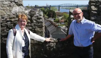  ??  ?? John and Bairbre English at the top of St Laurence’s Gate