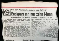  ?? REPRO: ANDREAS WETZEL ?? So berichtete unsere Zeitung im Dezember 1971 vom 13. Sieg in Serie. Lutz Lindemann erzielte das Tor zum 3:1-Endstand.
