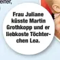  ??  ?? Frau Juliane küsste Martin Grothkopp und er liebkoste Töchterche­n Lea.