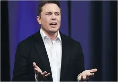  ?? PETER PARKS / AFP / GETTY IMAGES FILES ?? Investors who can’t stomach volatility should avoid Tesla shares, CEO Elon Musk said.