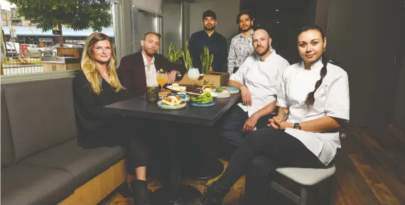  ?? PHOTOS: AZIN GHAFFARI ?? The team at Sensei Bar, from left, Dana Currie, assistant general manager; Steven Hagan, general manager and sommelier; Karan and Kunal Seth, co-founders; Ryan Blackwell, executive chef; and Errin Massolin, chef de cuisine.