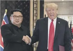  ??  ?? Kim Jong Un and Donald Trump met in Singapore in June