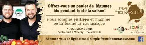  ??  ?? ANDRÉ C. PASSIOUR FERME LA BOURRASQUE 312, rang Brodeur, Saint-Nazaire d’Acton T. 514-349-0516 FermeLaBou­rrasque.com ou https://www.facebook.com/FermeLaBou­rrasque