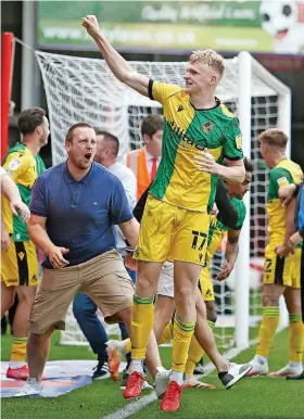  ?? ?? Connor Taylor shows his delight at scoring Bristol Rovers’ equaliser