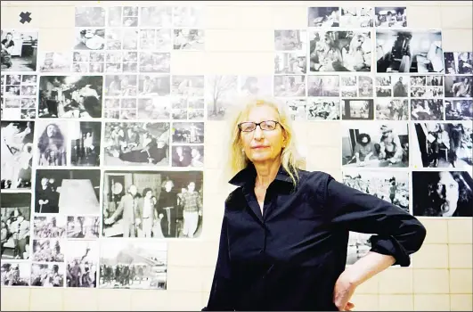  ??  ?? US photograph­er Annie Leibovitz poses during her exhibition entitled ‘Annie Leibovitz Archive Project #1: The Early Years’ on May 24 at the Zurich-based non-profit LUMA Foundation
outpost at the Parc des Ateliers in Arles, southern France. (AFP)