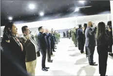  ?? MARCIE LANDEROS PHOTO ?? Plain clothed officers being sworn-in during the Imperial County Sheriff’s Office annual Uniform and Equipment Inspection on Wednesday, February 8, in Imperial.