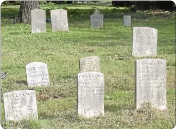  ?? Photo by Petra Chesner Schlatter ?? The Slate Hill Cemetery in Lower Makefield Township will be the location of a twilight tour on Oct. 26 where re-enactors will portray real historic characters buried there.