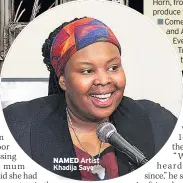  ??  ?? NAMED Artist Khadija Saye