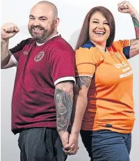  ?? ?? at oddS
Hearts fan Gary and Rangers supporter Jennifer