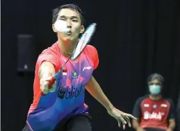  ?? PP PBSI FOR JAWA POS ?? SABAR, SABAR…: Jonatan Christie tampil di PBSI Home Tournament (9/7). Jika semua turnamen dibatalkan, tim Piala Thomas-Uber tidak bisa melakukan pemanasan.