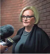  ?? JEFF ROBERSON, AP ?? Sen. Claire McCaskill, D-Mo., raised about $3 million in the past three months, closing the third quarter with more than $5 million.