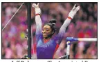  ?? Jeff Roberson The Associated Press ?? Simone Biles’ all-around total of 60.565 included a 15.133 on beam that featured a dismount named for her.