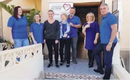  ??  ?? Directors David Cassim (centre) and Peter Lyon (right) with Vikki Caton, who officially cut the ribbon to open the centre, Truda (Grand Sol Hotel manager) and staff.