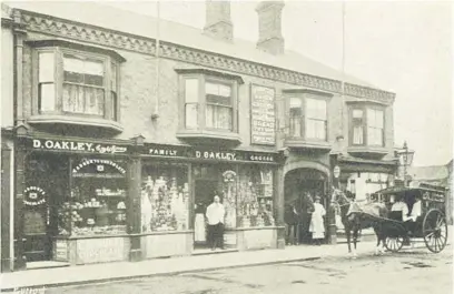  ??  ?? Daniel Oakley’s bakery and grocery stores at Oldswinfor­d