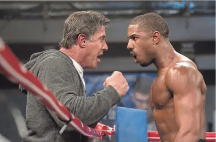  ?? WARNER BROS./MGM/NEWLINE ?? Sylvester Stallone and Michael B. Jordan, in 2015’s “Creed,” return for another round.