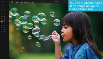  ??  ?? You can duplicate parts of an image using the Clone Stamp tool