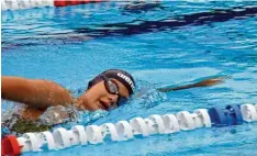  ?? Foto: Gaschler ?? Zoe Gaschler vom TSV Schwabmünc­hen erkämpfte sich bei den Frauen den Titel des Stadtmeist­ers im Schwimmen.
