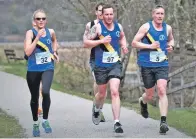  ?? Photos by Gavin Brown. ?? First senior lady across the line Jennifer Martin, Tommy Morran and senior men’s winner Darren Renton.