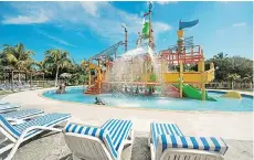  ??  ?? A water park awaits kids as part of the Iberostar resort’s Star Camp.