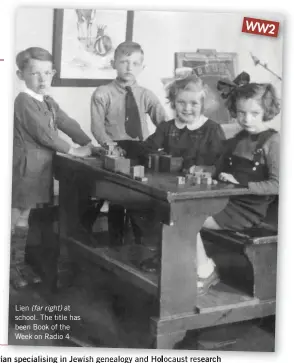  ??  ?? Lien (far right) at school. The title has been Book of the Week on Radio 4