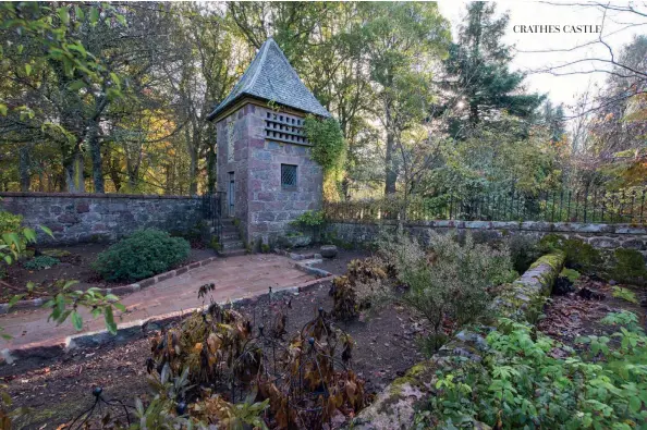  ??  ?? Above: The 18th century Doocote was moved to the lower garden from the upper garden in 1937 as part of the Burnett’s redesign. Late season berries. Below: