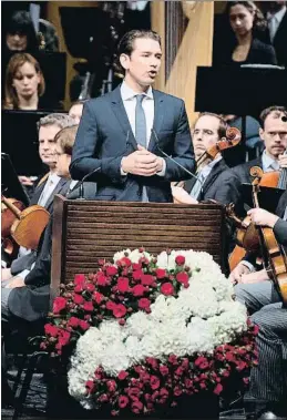  ?? JOE KLAMAR / AFP ?? El canciller austriaco, Sebastian Kurz, en la conmemorac­ión del nacimiento de su país como república, el pasado lunes en Viena