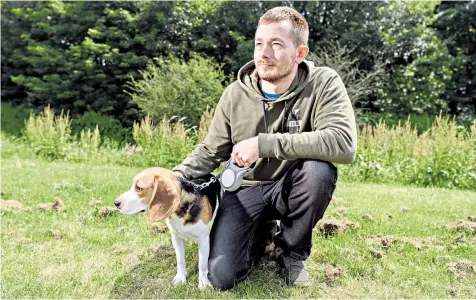  ??  ?? Wrongly jailed: Danny Kay, with his beagle, Poppy, has yet to receive an apology