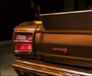  ??  ?? REAR LOGO: The logo on the quarter is from the 2018 Dodge Demon, which is what inspired Leo to do the all-steel bonnet scoop and rear spoiler