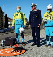  ??  ?? I controlli col drone a Siena, A sinistra il sindaco Conti