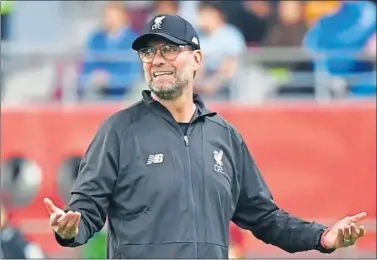  ??  ?? El entrenador alemán del Liverpool, Jürgen Klopp, durante un partido de la Premier League.