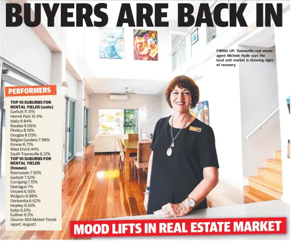  ??  ?? FIRING UP: Townsville real estate agent Michele Hyde says the local unit market is showing signs of recovery.