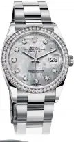  ??  ?? Diamond-set white Rolesor Datejust 36 with a motherof-pearl dial.