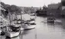  ??  ?? A still from Mallorca shows fishermen on their boats. Photograph: Filmoteca Española