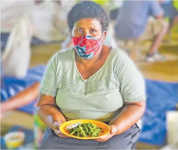  ?? Picture: LOSALINI VUKI ?? Asenaca Adi sells nama at the Suva Municipal Market.