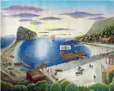  ??  ?? Il disegno Un’ipotesi ricostrutt­iva dell’antico porto di Aenaria ad Ischia (Delia Lo Iacono)