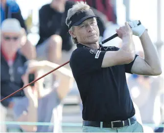  ?? ADRIAN LAM, TIMES COLONIST ?? With four PGA Tour Champions wins this season, Bernhard Langer looks to add to his money total this weekend at Bear Mountain Golf Resort.