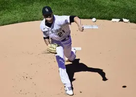  ?? Hyoung Chang, The Denver Post ?? Colorado left-hander Kyle Freeland has gotten hitters to hit plenty of groundball­s so far this season, but they also hitting the ball hard with more frequency.