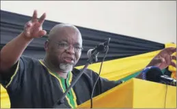  ??  ?? ANC secretary-general Gwede Mantashe said a motion of no confidence in President Jacob Zuma was not on the agenda at the NEC meeting. LUNGANI ZUNGU